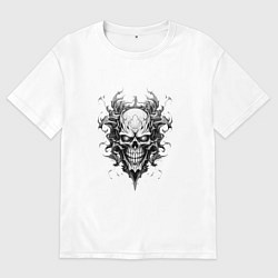 Мужская футболка оверсайз Демонический черепок