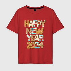 Мужская футболка оверсайз С новым годом 2024!