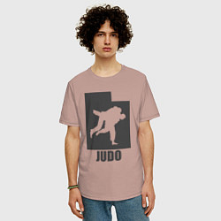 Футболка оверсайз мужская Дзюдоисты, цвет: пыльно-розовый — фото 2