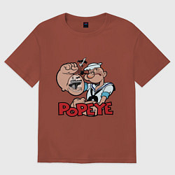 Мужская футболка оверсайз Попай - бицепс