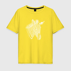 Футболка оверсайз мужская Гравюра голова зебры, цвет: желтый