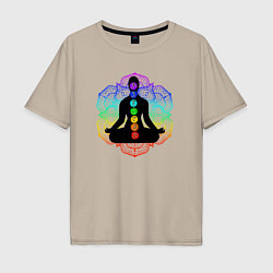 Мужская футболка оверсайз Символ йоги - символы чакры