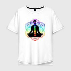Мужская футболка оверсайз Символ йоги - символы чакры