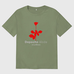 Мужская футболка оверсайз Depeche Mode - Violator rose logo