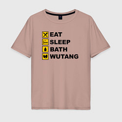 Мужская футболка оверсайз Еда сон ванна Wu-tang