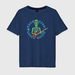 Мужская футболка оверсайз Rock star space music inscription