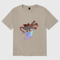 Мужская футболка оверсайз Дракон с монетой Эфириума