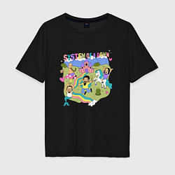 Мужская футболка оверсайз System of a Down мультяшный стиль