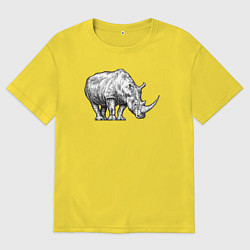 Мужская футболка оверсайз Носорог большой