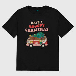 Футболка оверсайз мужская Захватывающего Рождества, цвет: черный