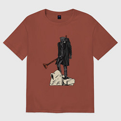 Футболка оверсайз мужская Камерамен победил скибиди туалет, цвет: кирпичный