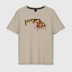 Мужская футболка оверсайз Цветной жираф