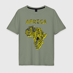 Футболка оверсайз мужская Zebra Africa, цвет: авокадо