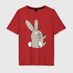 Футболка оверсайз мужская Funny bunny, цвет: красный