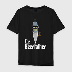 Футболка оверсайз мужская The beerfather, цвет: черный