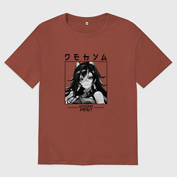 Футболка оверсайз мужская Дэхья в квадрате, цвет: кирпичный