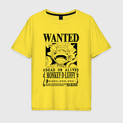 Мужская футболка оверсайз Листовка Луффи 5 гир йонко One Piece