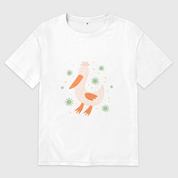 Мужская футболка оверсайз Гусь забавный