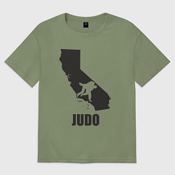 Футболка оверсайз мужская Дзюдо Калифорния, цвет: авокадо