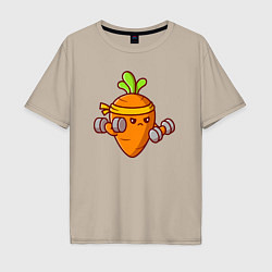 Мужская футболка оверсайз Морковь на спорте