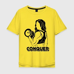 Футболка оверсайз мужская Conquer, цвет: желтый