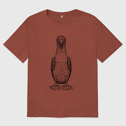 Футболка оверсайз мужская Олуша анфас, цвет: кирпичный