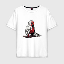 Мужская футболка оверсайз Красный попугай
