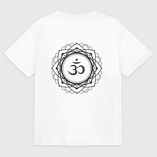 Мужская футболка оверсайз Сахасрара чакра - символ аюрведы / Белый – фото 2