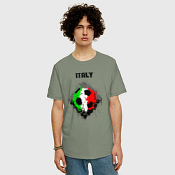 Футболка оверсайз мужская Команда Италии, цвет: авокадо — фото 2