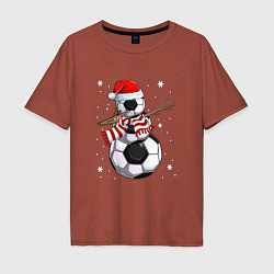 Футболка оверсайз мужская Soccer snowman, цвет: кирпичный
