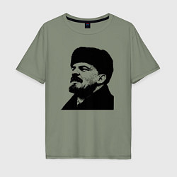 Мужская футболка оверсайз Ленин в шапке