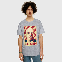 Футболка оверсайз мужская Vladimir Lenin, цвет: меланж — фото 2