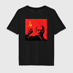 Мужская футболка оверсайз Lenin in red