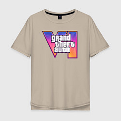 Мужская футболка оверсайз GTA 6 logo