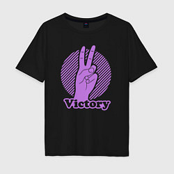 Мужская футболка оверсайз Victory hand gesture