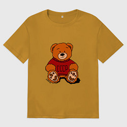 Футболка оверсайз мужская Мишка из СССР, цвет: горчичный