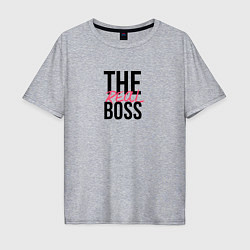 Футболка оверсайз мужская The real boss, цвет: меланж