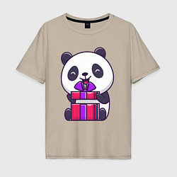 Мужская футболка оверсайз Панда с подарком