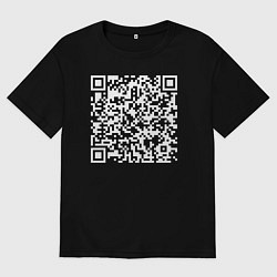 Мужская футболка оверсайз Qr код на песню Never Gonna Give You Up