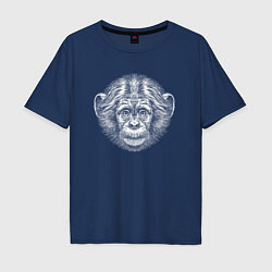 Мужская футболка оверсайз Морда шимпанзенка