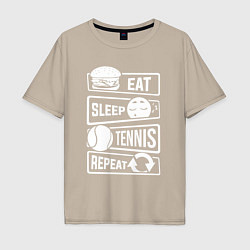 Мужская футболка оверсайз Еда сон теннис