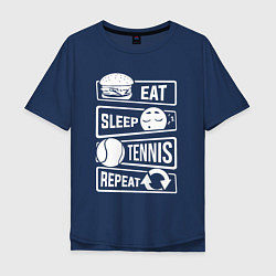 Мужская футболка оверсайз Еда сон теннис