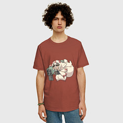 Футболка оверсайз мужская Опасная Фапута, цвет: кирпичный — фото 2