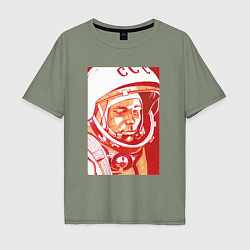 Мужская футболка оверсайз Gagarin in red