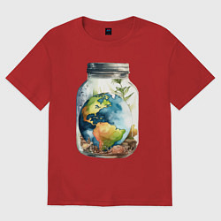 Мужская футболка оверсайз Мир в банке - Земля