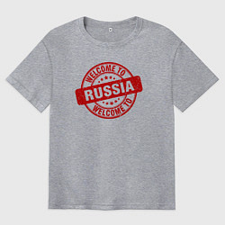 Футболка оверсайз мужская Welcome Russia, цвет: меланж