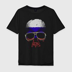 Мужская футболка оверсайз Russia skull