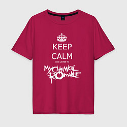 Футболка оверсайз мужская My Chemical Romance keep calm, цвет: маджента