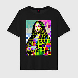 Мужская футболка оверсайз Mona Lisa - mosaic pop art