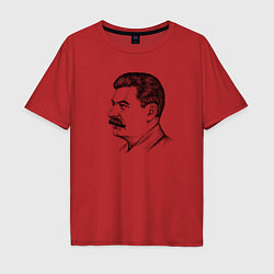 Мужская футболка оверсайз Сталин в профиль